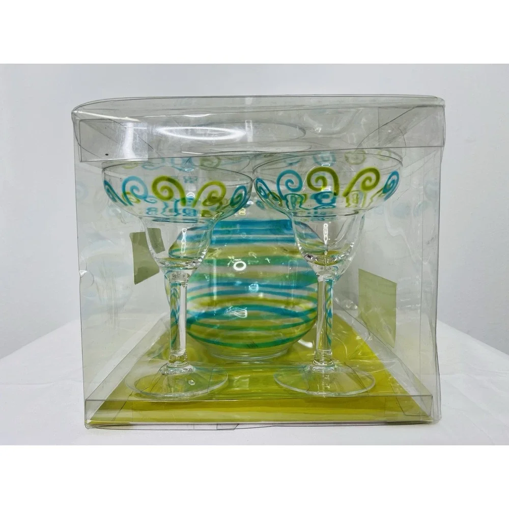 Pier 1 Imports Party Cocktail Margarita 5 Piece Pitcher &‎ Glasses Set Plastic